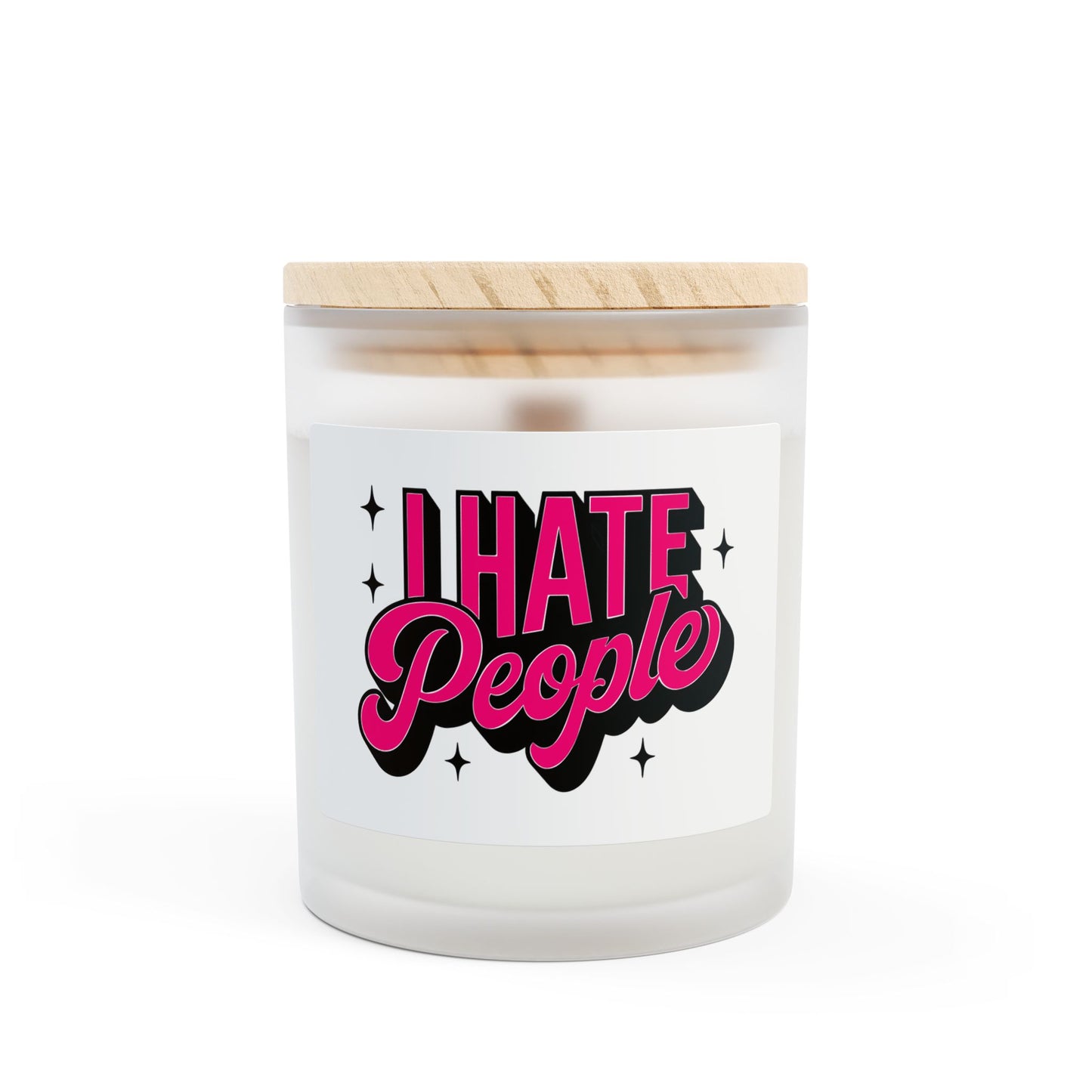 I Hate People Frosted Glass Candle - 11oz Aromatherapy Gift for Introverts and Social Distancers