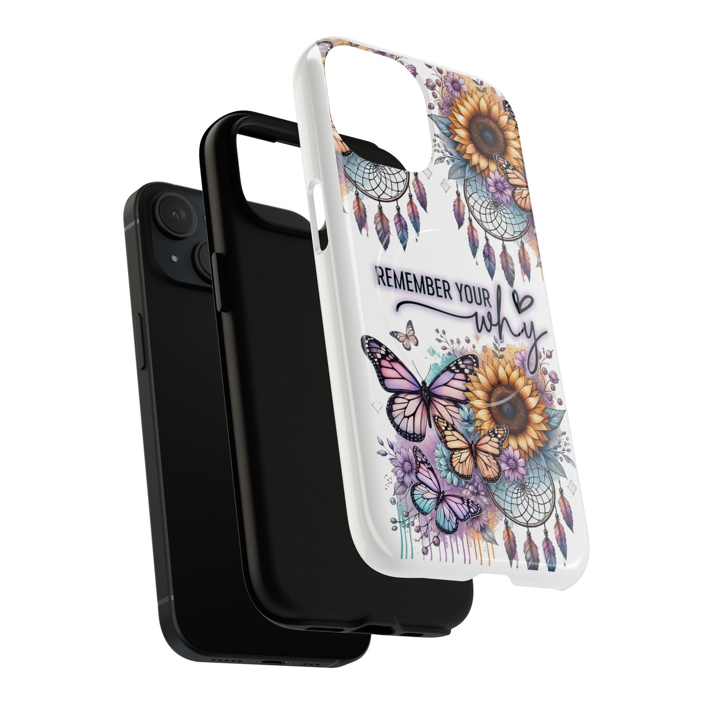 "Remember Your Why" - Inspirational Flower & Butterfly Tough Case