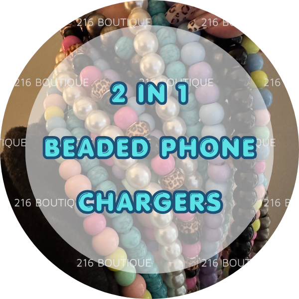 2 IN 1 BEADED PHONE CHARGERS