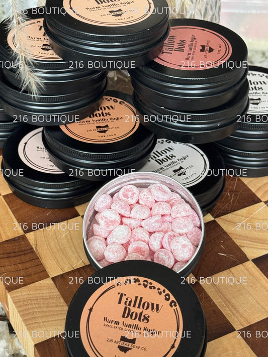 Tallow Lotion Dots – Warm Vanilla Sugar | Non-Greasy Solid Body Moisturizer