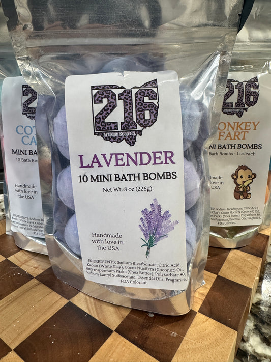 Lavender Mini Bath Bombs Pack of 10